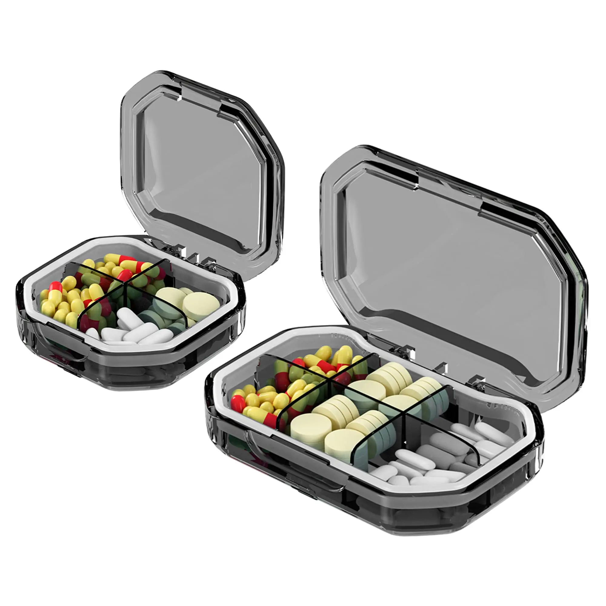 Scaf9358e2295430c82c82ccfc248c711r.webp Pill Organizer Portable Travel Storage Box Mini Vitamin Pill Case Container for Purse and Pocket Tiny Clear Medicine Holder