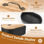 Bathroom Storage Box Oval Wood Feminine Product Organizer with Lid Minimalist Tampon Storage Container Toilet Accessories Box - Image 3