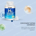 Docteat H2 Molecular Hydrogen Tablets - Potent Antioxidant for Cellular Energy, Brain Health & Healthy Aging, 90 Count