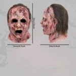 【Ja】Scary Clown Full Head Silicone Mask, Halloween Haunted House Cosplay Prop, Bloody Masquerade Party Decoration