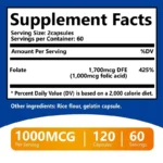 Folic Acid Supplement - Heart Health, Nervous System Health, Prenatal Support - Image 2