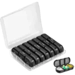 1Pc Portable pill box 21 boxes rainbow-colored convenient medicine storage box Travel pill box - Image 4