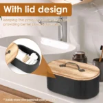 Bathroom Storage Box Oval Wood Feminine Product Organizer with Lid Minimalist Tampon Storage Container Toilet Accessories Box - Image 4
