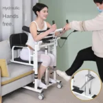 Patient Lift Transfer Chair,100KG Capacity Mobile Hoist for Elderly Disabled,MultiFunction as Bathing Commode Shower ToiletChair - Image 4