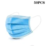 50Pcs 3-layer Mask Face Masks Melt Blown Cloth Disposable Safety Anti-Dust Protective Masks Blue Adults Non-wove Masque - Image 10