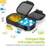 Weekly Pill Organizer Portable Travel Box Secret Compartments Pill Box for Vitamins Medicine Fish Oils Dust-Proof Storage Box