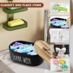 Cotton Pads Storage Box Wood Tampon Container With Lid Large Capacity Cotton Swab Pad organizer Container Cosmetic Organizer NEW