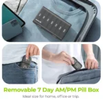 Weekly Pill Organizer Portable Travel Box Secret Compartments Pill Box for Vitamins Medicine Fish Oils Dust-Proof Storage Box