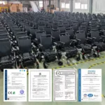 Electric Foldable EV Wheelchair with Breathable Function Foldable Motorized Chair for Rehabilitation Therapy Supplies