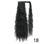 Synthetic Long Corn Wavy Ponytail Hairpiece Wrap on Hair Clip Ombre Brown Blonde Hair Extensions Pony Tail - Image 11