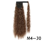 Synthetic Long Corn Wavy Ponytail Hairpiece Wrap on Hair Clip Ombre Brown Blonde Hair Extensions Pony Tail - Image 24