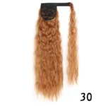 Synthetic Long Corn Wavy Ponytail Hairpiece Wrap on Hair Clip Ombre Brown Blonde Hair Extensions Pony Tail - Image 14