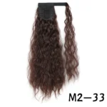 Synthetic Long Corn Wavy Ponytail Hairpiece Wrap on Hair Clip Ombre Brown Blonde Hair Extensions Pony Tail - Image 27