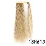 Synthetic Long Corn Wavy Ponytail Hairpiece Wrap on Hair Clip Ombre Brown Blonde Hair Extensions Pony Tail - Image 32
