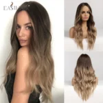 EASIHAIR Long Body Wave Wigs Ombre Black Brown Blonde Synthetic Wig Cosplay Middle Part Natural Heat Resistant Wig for Women - Image 12