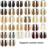 Synthetic Long Corn Wavy Ponytail Hairpiece Wrap on Hair Clip Ombre Brown Blonde Hair Extensions Pony Tail - Image 6