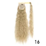 Synthetic Long Corn Wavy Ponytail Hairpiece Wrap on Hair Clip Ombre Brown Blonde Hair Extensions Pony Tail - Image 20