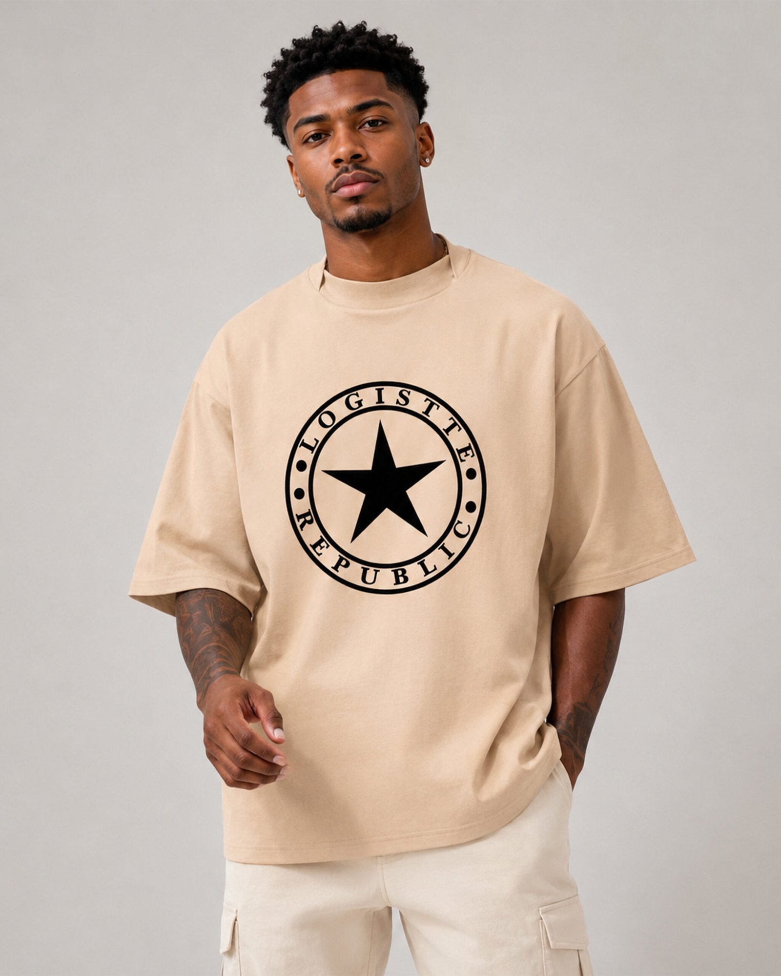 LOGISTTE STAR bg Logistte Republic Oversized T-Shirt - Image 1