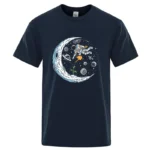 Summer Men T-shirt Cotton Blend Casual Funny Astronaut Design Print Loose O-neck T Shirt for Men Short Sleeve Male T-shirt Tees - Image 2