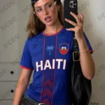 2026 New Haiti Flag Print Soccer Jersey For Women T-shirt Summer Short Sleeve Tees Casual Streetwear Clothes Sports Unisex Tops