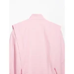 YENKYE Front Wrap With Buttons Pink Jacket Women Long Sleeve High Neck Streetwear Loose Coat - Image 5