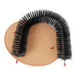 Cat Toy Arch Self Groome Pamper Feline with A Massage Grooming Rubbing Brush with Scratching Pad Toy for Cats Interactive Toys - Image 4