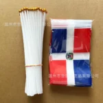 TIKI FLAG Dominican Republic hand flag 14x21cm Polyester Dominican Hand Waving Flag with Plastic Flagpole for Events