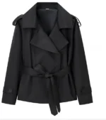 Solid Laepl Lace Up Trench Coat Women Fashion Full Sleeve Waist Cinching Short Windbreak 2026 New Autumn Office Commute Outwear - Image 11