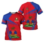 Haitian Flag Pattern T-Shirt For Men Haiti National Emblem 3D Printed Tees Summer Casual Loose T Shirts O-Neck Top Short Sleeves - Image 8