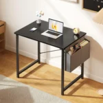 31 inch Computer Desk for Small Spaces, Home Office Writing Table with Storage Bag, Black - Image 4
