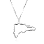 The Dominican Republic Map Pendant Necklace for Women Men Gold Silver Color Stainless Steel Chain Jewelry Map of Dominican - Image 3