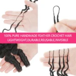 5 Pack Burmese Curly Crochet Hair Knotless Feather Pre-Separated Crochet Braids Light Weight Reusable Brazilian Hair Extension - Image 2