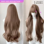 MEISU 32 Inch Long Wave Bangs Wig Synthetic Fiber Layered Hair Heat-Resistant Natural Smooth Extend Hair Selfie Party - Image 3