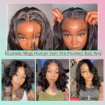 Body Wave BOB Wig Human Hair 5X5 HD Lace Closure Wavy Wigs 4X4 Glueless Wear And Go Wigs Human Hair Pre Plucked Wig 250 Density - Image 3