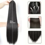 20inches Synthetic straight hair clip ponytail wig clip on a woman's ponytail hair extension wig natural black fake ponytail - Image 3