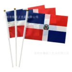 TIKI FLAG Dominican Republic hand flag 14x21cm Polyester Dominican Hand Waving Flag with Plastic Flagpole for Events - Image 4