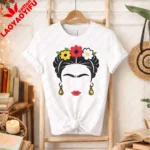 Frida Inspired Floral Portrait Shirt Minimalist Mexican Art Tee Graphic T Shirts Oversized T Shirt  Aesthetic Clothes Harajuku - Image 10