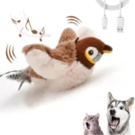 Hot Simulated Bird Cat Toy Interactive Toys Dog Rechargeable Chirping Flapping Bird(no Flying) Touch Activated Plush Pet Toy - Image 7