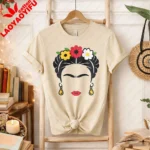 Frida Inspired Floral Portrait Shirt Minimalist Mexican Art Tee Graphic T Shirts Oversized T Shirt  Aesthetic Clothes Harajuku - Image 8