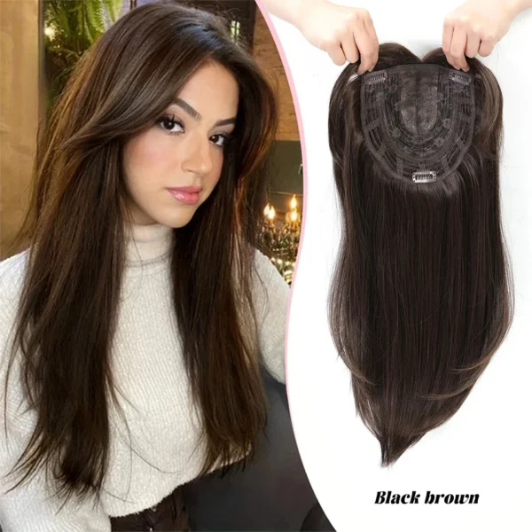 OLACARE Synthetic False Bangs Clip-In Bangs Extension Natural Neat Fake Fringe Topper Hairpiece Invisible Clourse Hairpieces