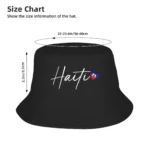 Haiti Outfit  Haitian Flag Bucket Hat Summer  Casual Fisherman Hats For Couple Portable Fishing Caps Streetwear Sunscreen Hats - Image 4