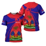 Haitian Flag Pattern T-Shirt For Men Haiti National Emblem 3D Printed Tees Summer Casual Loose T Shirts O-Neck Top Short Sleeves - Image 9
