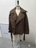 Solid Laepl Lace Up Trench Coat Women Fashion Full Sleeve Waist Cinching Short Windbreak 2026 New Autumn Office Commute Outwear - Image 10