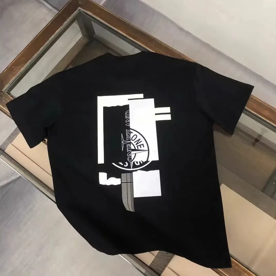 S3dee55096b4443eebc20f5c8f4550303z.webp Fashion Trend High-End Luxury Brand Print Oversized T-shirt Casual Cotton Short Sleeve Streetwear Graphic Tee for Summer - Image 1