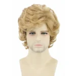 HAIRJOY Synthetic Hair Men Wigs Blonde Short Curly Wavy Layered Cosplay Costume Party Wig Man Wig Halloween Wigs