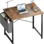 Computer Desk 31 Inch Home Office Desk for Small Spaces, Gaming Writing Study Work Table with Storage Bag, Rustic Brown