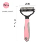 Pet Deshedding Brush Double Sided Pet Grooming Tool for Shedding and Dematting - Stainless Steel Dog Comb with Effective Results - Image 7