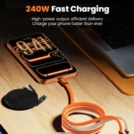 240W Magnetic Flat Cable High Speed Data Transfer USB C Cable Type C To Type C Fast Charging Cable for iphone 15 16 17 Samsung - Image 3
