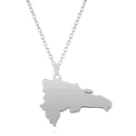 The Dominican Republic Map Pendant Necklace for Women Men Gold Silver Color Stainless Steel Chain Jewelry Map of Dominican - Image 8
