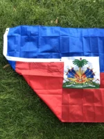 TIKI FLAG Haiti Flag 3x5fts  90x150cm polyester Ayiti Ht Haiti National hanging Flag for decoration